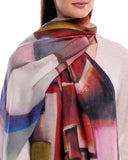 Festival Abstract Pure Merino Wool Scarf