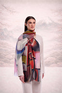 Festival Abstract Pure Merino Wool Scarf
