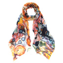 Fleur Hand-Printed Merino Wool Silk Scarf