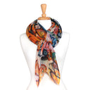 Fleur Hand-Printed Merino Wool Silk Scarf
