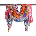 Fleur Hand-Printed Merino Wool Silk Scarf