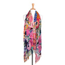 Fleur Hand-Printed Merino Wool Silk Scarf
