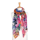 Fleur Hand-Printed Merino Wool Silk Scarf