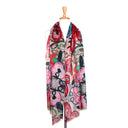 Fleur Hand-Printed Merino Wool Silk Scarf