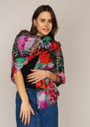 Protea Flower Merino Wool Silk Scarf