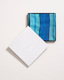 Ripple Fluid Stripe Pattern Wool Silk Scarf Blue