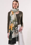 Georgia Floral Print Wool Silk Scarf