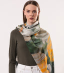 Georgia Floral Print Wool Silk Scarf