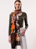 Georgia Floral Print Wool Silk Scarf