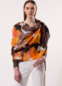 Georgia Floral Print Wool Silk Scarf