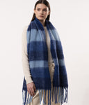 Lumi Woven Plaid Pattern Wool Mohair Chunky Scarf