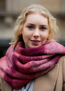 Lumi Woven Plaid Pattern Wool Mohair Chunky Scarf