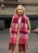 Lumi Woven Plaid Pattern Wool Mohair Chunky Scarf