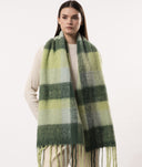 Lumi Woven Plaid Pattern Wool Mohair Chunky Scarf