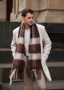 Lumi Woven Plaid Pattern Wool Mohair Chunky Scarf