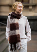 Lumi Woven Plaid Pattern Wool Mohair Chunky Scarf