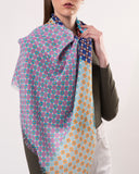 Pixel Micro-check Print Wool Modal Scarf