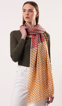 Pixel Micro-check Print Wool Modal Scarf