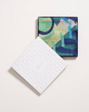 Nova Abstract Artistic Print Wool Modal Scarf Navy
