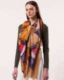 Selene Abstract Painterly Print Wool Modal Scarf