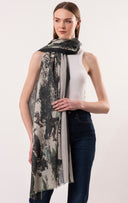 Nirvana Toile de Jouy Print Wool Silk Cashmere Blend Scarf