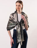Nirvana Toile de Jouy Print Wool Silk Cashmere Blend Scarf