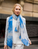 Poppy Hand Printed Modal Cashmere Floral Design Scarf