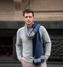 Rumi Colour Blocked Multi-pattern Weave Wool Silk Scarf