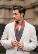 Rumi Colour Blocked Multi-pattern Weave Wool Silk Scarf
