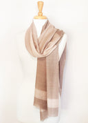 Rumi Colour Blocked Multi-pattern Weave Wool Silk Scarf