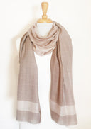 Rumi Colour Blocked Multi-pattern Weave Wool Silk Scarf