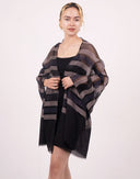 Mae Woven Stripe Wool Silk Scarf