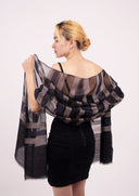 Mae Woven Stripe Wool Silk Scarf