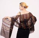 Mae Woven Stripe Wool Silk Scarf
