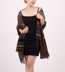 Mae Woven Stripe Wool Silk Scarf