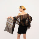 Mae Woven Stripe Wool Silk Scarf