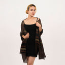 Mae Woven Stripe Wool Silk Scarf