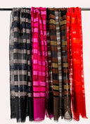 Mae Woven Stripe Wool Silk Scarf
