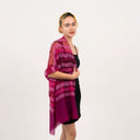 Mae Woven Stripe Wool Silk Scarf