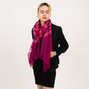 Mae Woven Stripe Wool Silk Scarf