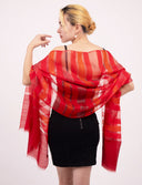 Mae Woven Stripe Wool Silk Scarf