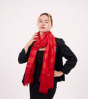 Mae Woven Stripe Wool Silk Scarf