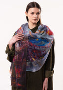Umbrella Girl Storyteller Wool Silk Scarf