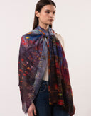 Umbrella Girl Storyteller Wool Silk Scarf
