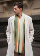 Minimalist Painterly Merino Wool Scarf Men