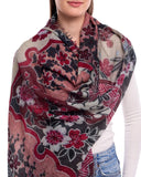 HANA Layered Motifs Design Merino Wool Scarf
