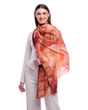 Aura Foliage Print Wool Modal Scarf