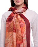 Aura Foliage Print Wool Modal Scarf