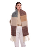 Muse Colour Blocked Chunky Wool Mohair Scarf