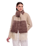 Muse Colour Blocked Chunky Wool Mohair Scarf